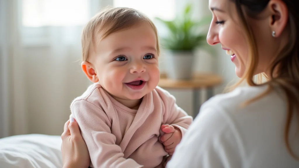 The image shows a healthy mother gently holding her happy baby, illustrating tips for healthier moms and babies.